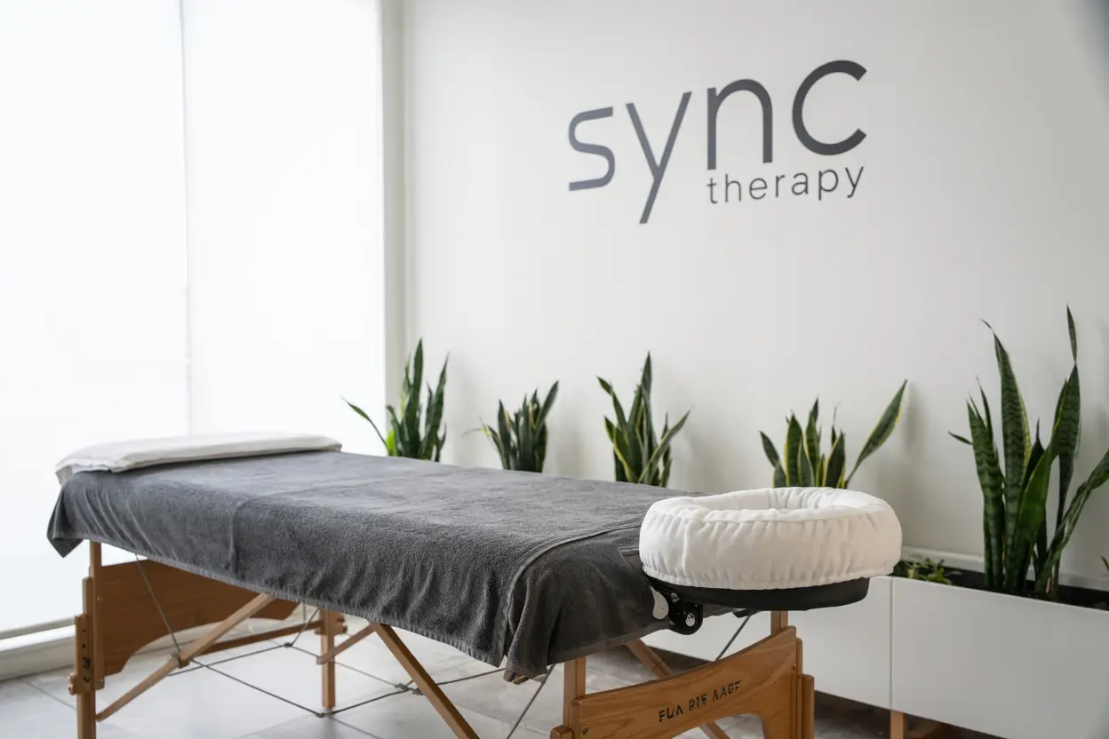Myofascial release therapy room at Sync Therapy in Victoria
